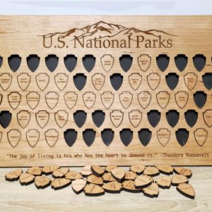 Wooden Puzzle Map Tracker for US National Parks