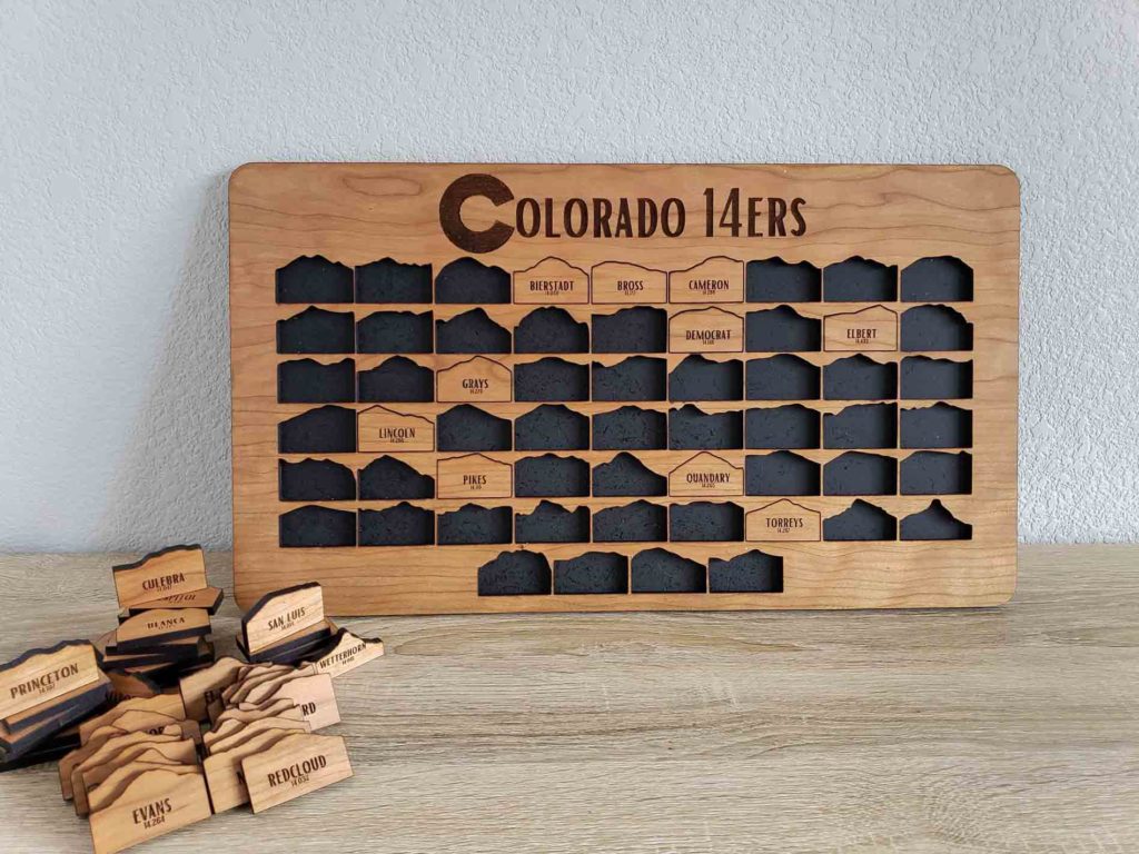 Colorado 14ers Peak Bagger Tracker | Wooden Summit Puzzle Board | 14,000 foot mountains