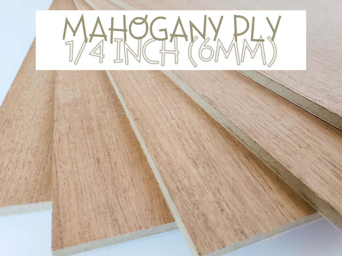 Mahogany Plywood 1/4" (6mm) (10 Sheets) For and other Laser Printers Laser Wood