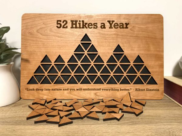 52 Hikes a Year. A Hike a Week Tracker Board