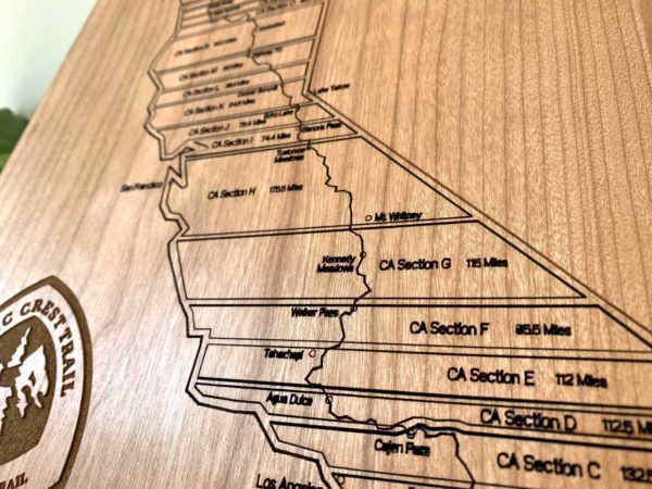 PCT Section Hiker Wooden Tracker