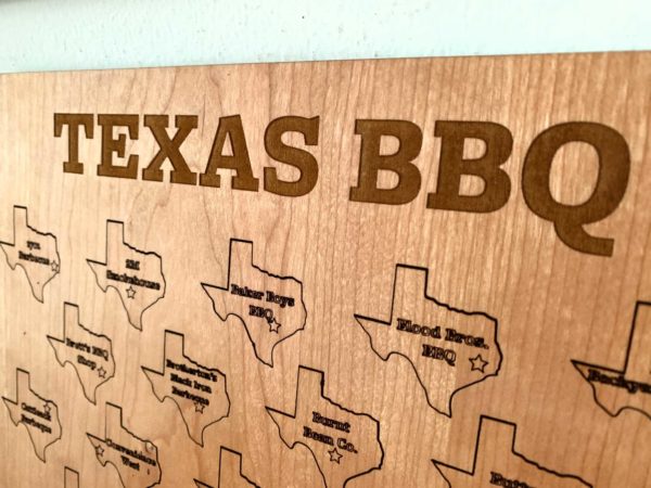Top 50 Texas bbq tracker board
