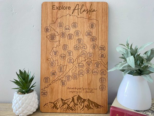 Alaska Wooden Map