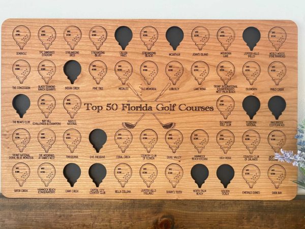 Top 50 Florida Golf Courses Tracker Board