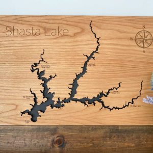 Shasta Lake Laser Cut Map