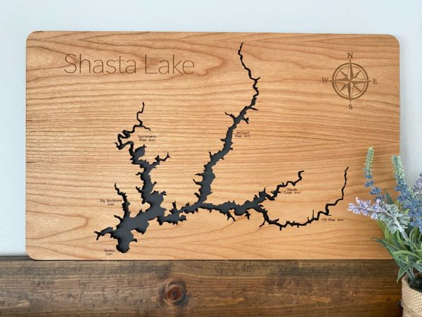 Shasta Lake Laser Cut Map