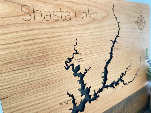 Shasta Lake Wooden Map