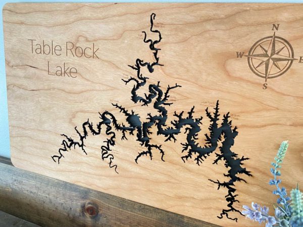 Wooden Map Table Rock Lake