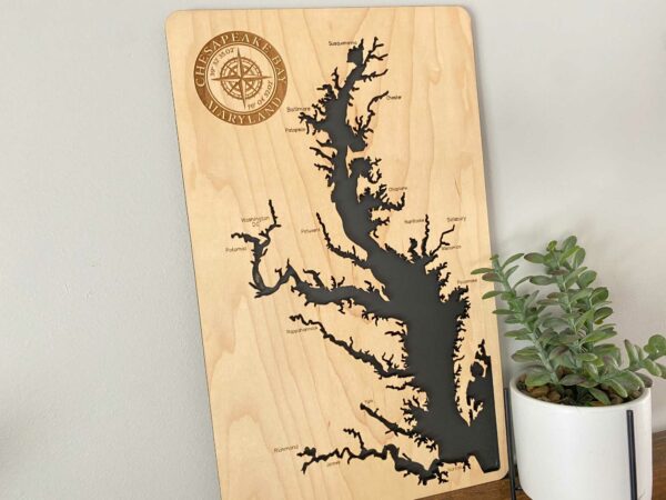 Wooden Map Chesapeake Bay